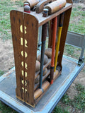 1950's Vintage Wooden Croquet Set with Stand