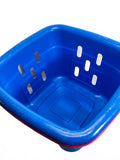 Vintage Retro Rubbermaid Blue and Pink Laundry Basket with Ventilation Holes
