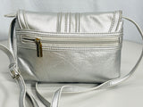 Silver Pouchee Crossbody Bag with Adjustable Strap