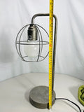 Modern Industrial Metal Cage Table Lamp with On/Off Toggle Switch