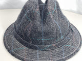 Dobbs Vintage Plaid Wool Fedora Hat Large
