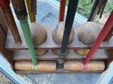 1950's Vintage Wooden Croquet Set with Stand