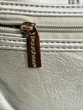Silver Pouchee Crossbody Bag with Adjustable Strap
