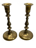 Pair of Vintage Solid Brass Candle Holders Made in India