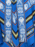 Inca Imports Vintage 1970's Handmade Ecuadorian Blue Poncho