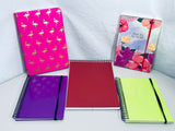 Lot of 5 Colorful Spiral and Hardcover Notebooks and Journals New Unused
