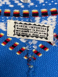 Inca Imports Vintage 1970's Handmade Ecuadorian Blue Poncho