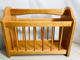 Vintage Wooden Magazine Rack Organizer with Handle