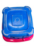 Vintage Retro Rubbermaid Blue and Pink Laundry Basket with Ventilation Holes