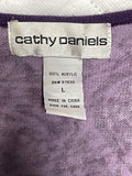 Vintage Cathy Daniels Purple Paisley V-Neck Shirt Ladies L