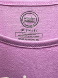 Wonder Nation Girls' Long Sleeve Purple Graphic Shirt XL 14-16