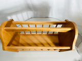 Vintage Wooden Magazine Rack Organizer with Handle