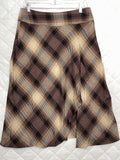 Vintage East 5th Brown Plaid Flared Midi Skirt Size 8