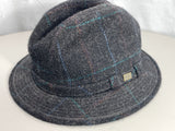 Dobbs Vintage Plaid Wool Fedora Hat Large