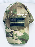 Eagle Crest Camouflage Baseball Cap with USA Flag Patch OS