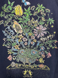 Vintage Navy Floral Screen Print Crewneck Sweatshirt Ladies