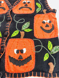 Vintage Bobbie Brooks Halloween Pumpkin Embroidered Sweater Vest Women’s Small