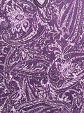 Vintage Cathy Daniels Purple Paisley V-Neck Shirt Ladies L