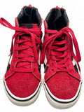 Vans Sk8-Hi Red and Black Suede Canvas High Top Sneakers Unisex Child 11.5