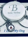 Bella Perlina I Love My Dog Charm Bracelets Set of 3