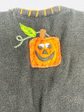 Vintage Bobbie Brooks Halloween Pumpkin Embroidered Sweater Vest Women’s Small