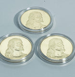 Set of 3 Gold Tone Religious Commemorative Coins Jesus and The Last Supper