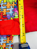 Handmade Autism Puzzle Piece Patchwork Quilt Blanket 42 x 58 Double Sided