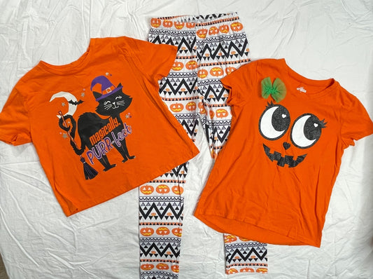 Halloween 3 PC Pajama Set Lot Girls M 7-8