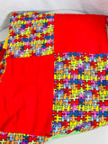 Handmade Autism Puzzle Piece Patchwork Quilt Blanket 42 x 58 Double Sided