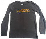 Black Long Sleeve Shirt with MOMSTER Graphic Ladies Small