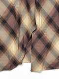 Vintage East 5th Brown Plaid Flared Midi Skirt Size 8