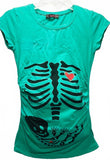 Purpless Maternity Skeleton Graphic Short Sleeve T-Shirt Sm