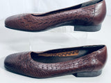 1980's PebbleBrook Brown Leather Flat Shoes Ladies 8