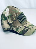 Eagle Crest Camouflage Baseball Cap with USA Flag Patch OS