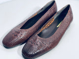 1980's PebbleBrook Brown Leather Flat Shoes Ladies 8
