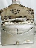 Silver Pouchee Crossbody Bag with Adjustable Strap