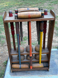 1950's Vintage Wooden Croquet Set with Stand
