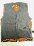 Vintage Bobbie Brooks Halloween Pumpkin Embroidered Sweater Vest Women’s Small