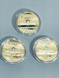 Set of 3 Gold Tone Religious Commemorative Coins Jesus and The Last Supper