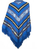 Inca Imports Vintage 1970's Handmade Ecuadorian Blue Poncho