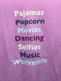 Wonder Nation Girls' Long Sleeve Purple Graphic Shirt XL 14-16