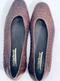 1980's PebbleBrook Brown Leather Flat Shoes Ladies 8