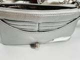Silver Pouchee Crossbody Bag with Adjustable Strap