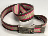 The North Face Striped Web Belt with Metal Logo Buckle 40"