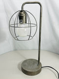 Modern Industrial Metal Cage Table Lamp with On/Off Toggle Switch