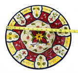 Pier 1 Vallarta Hand-Painted Floral Ceramic Serving Bowl 14 in