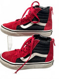 Vans Sk8-Hi Red and Black Suede Canvas High Top Sneakers Unisex Child 11.5