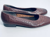 1980's PebbleBrook Brown Leather Flat Shoes Ladies 8
