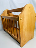 Vintage Wooden Magazine Rack Organizer with Handle
