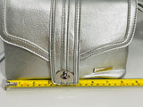 Silver Pouchee Crossbody Bag with Adjustable Strap